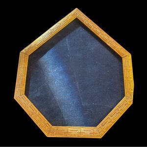 Rare Vintage Heptagon 7 Sided Picture Frame Velvet Back
